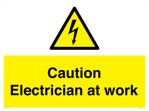 Caution Electrician at work